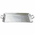 Tarifa Hammered Rectangle Serving Tray with Handles, Silver TA3648372